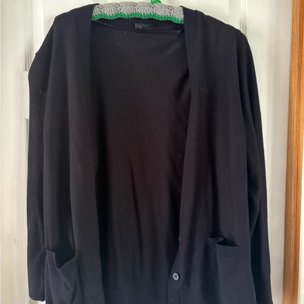 Black Open Front Cardigan